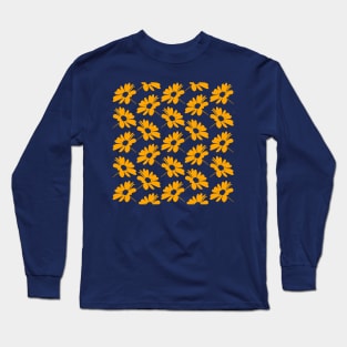 Yellow Daisy Pattern Long Sleeve T-Shirt